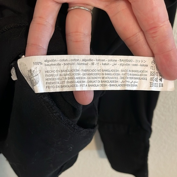 Zara Women's Shirt Large Black Cotton & Demin Whimsigoth Contemporary - Picture 7 of 11